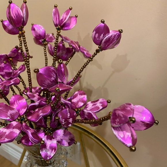 Handmade 26 Beaded purple color Artificial flower stems - Picture 3 of 5